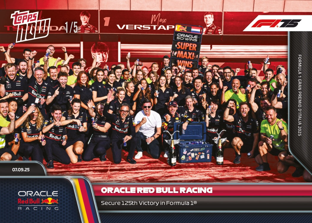 Oracle Red Bull Racing - 2025 Formula 1® Topps NOW® - Card 61 - PR: 1144