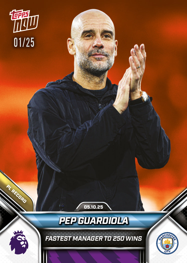 Pep Guardiola - 2025-26 Premier League Topps NOW® - Card 34 - PR: 591