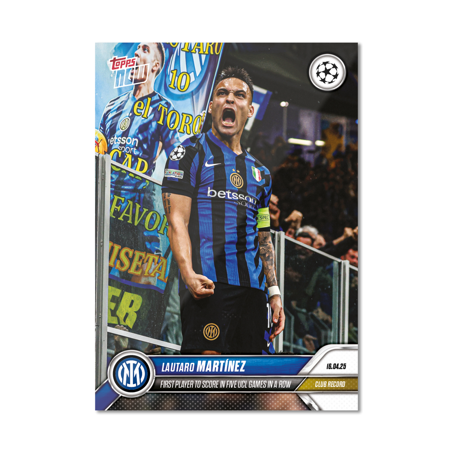 Lautaro Martínez - 2024-25 UCL Topps NOW® - Card 142 - PR: 592