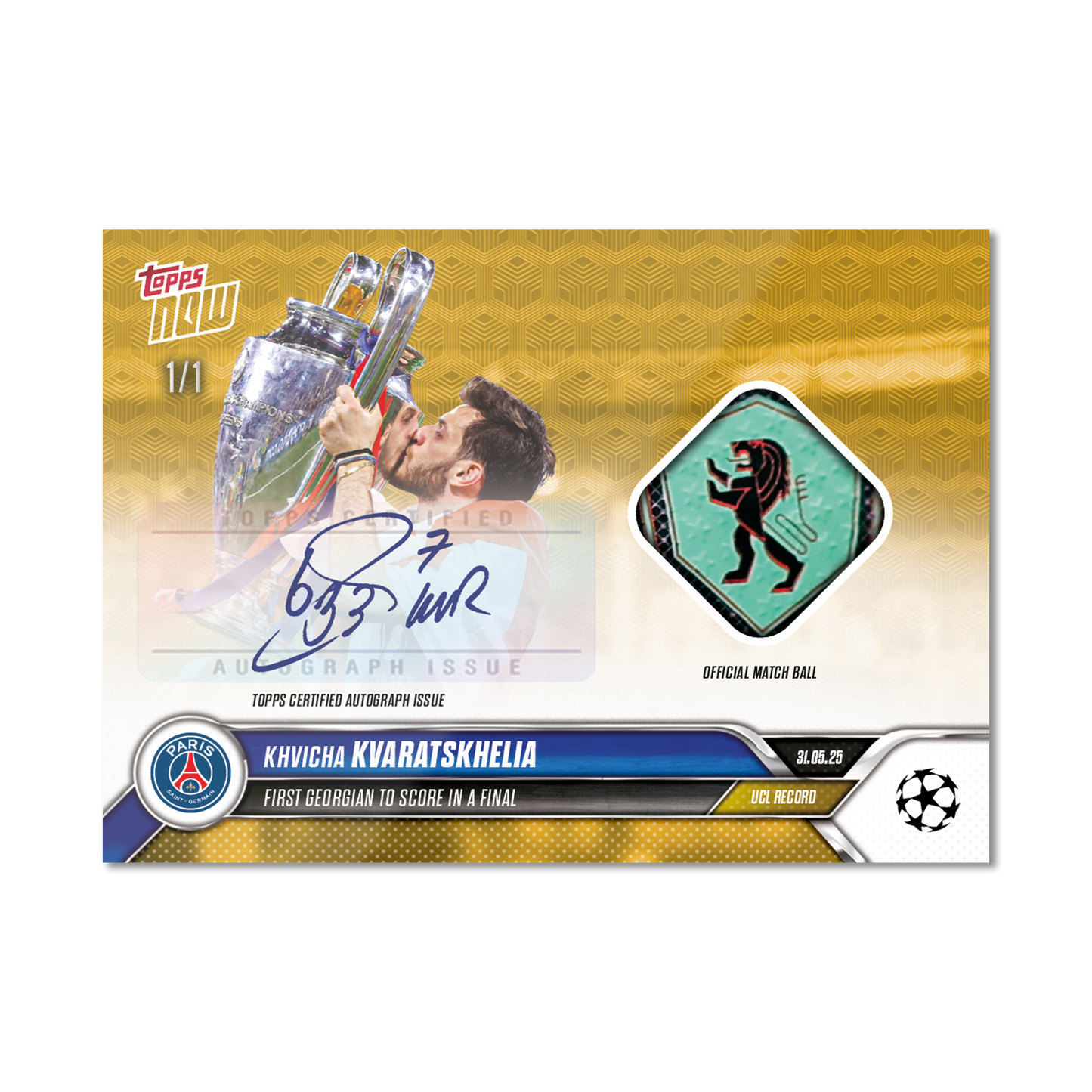 Khvicha Kvaratskhelia - 2024-25 UCL Topps NOW® - Card 163 - LOOK FOR AUTO-RELIC - PR: 1971