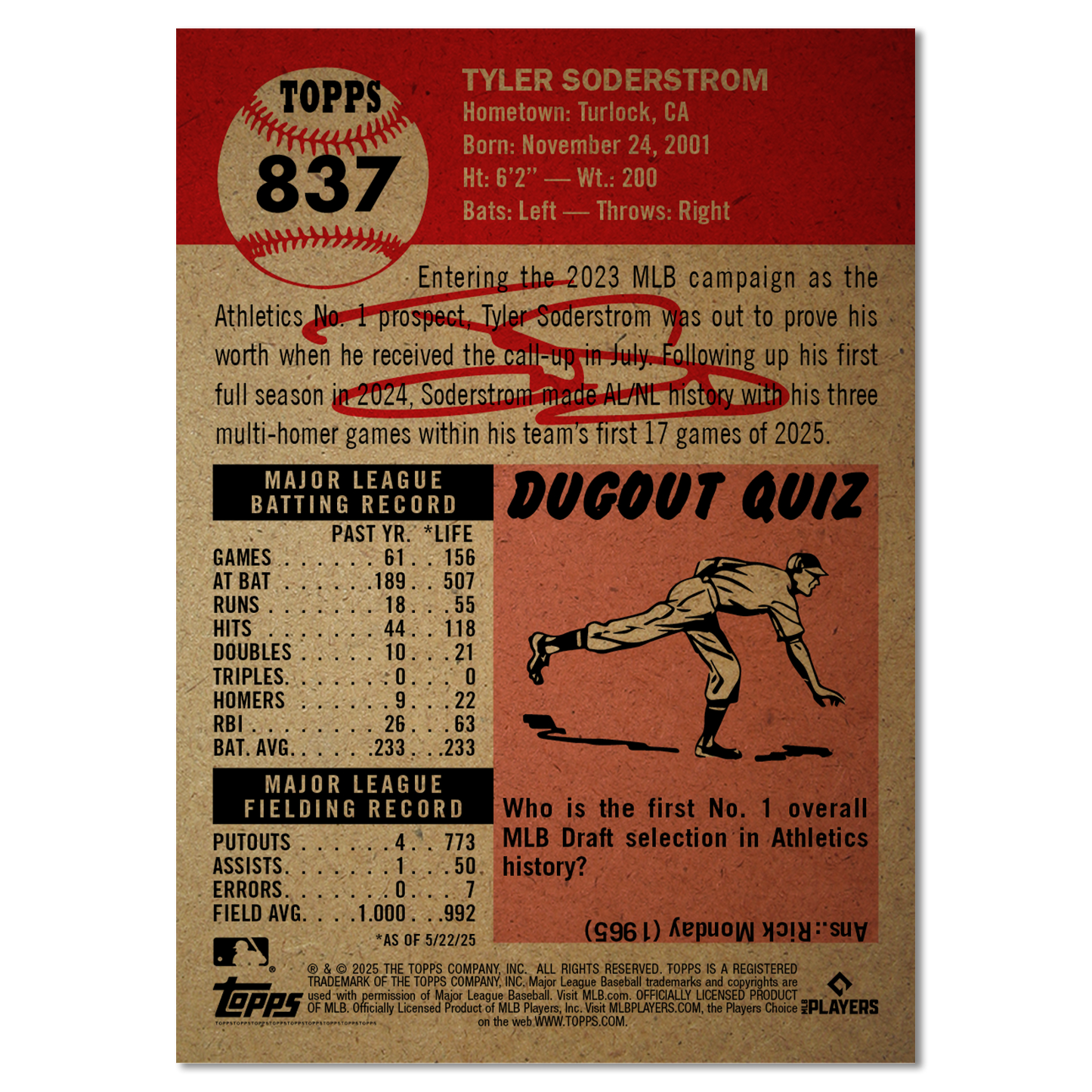 Tyler Soderstrom - MLB Living Set® - Card 837 - PR: 1281