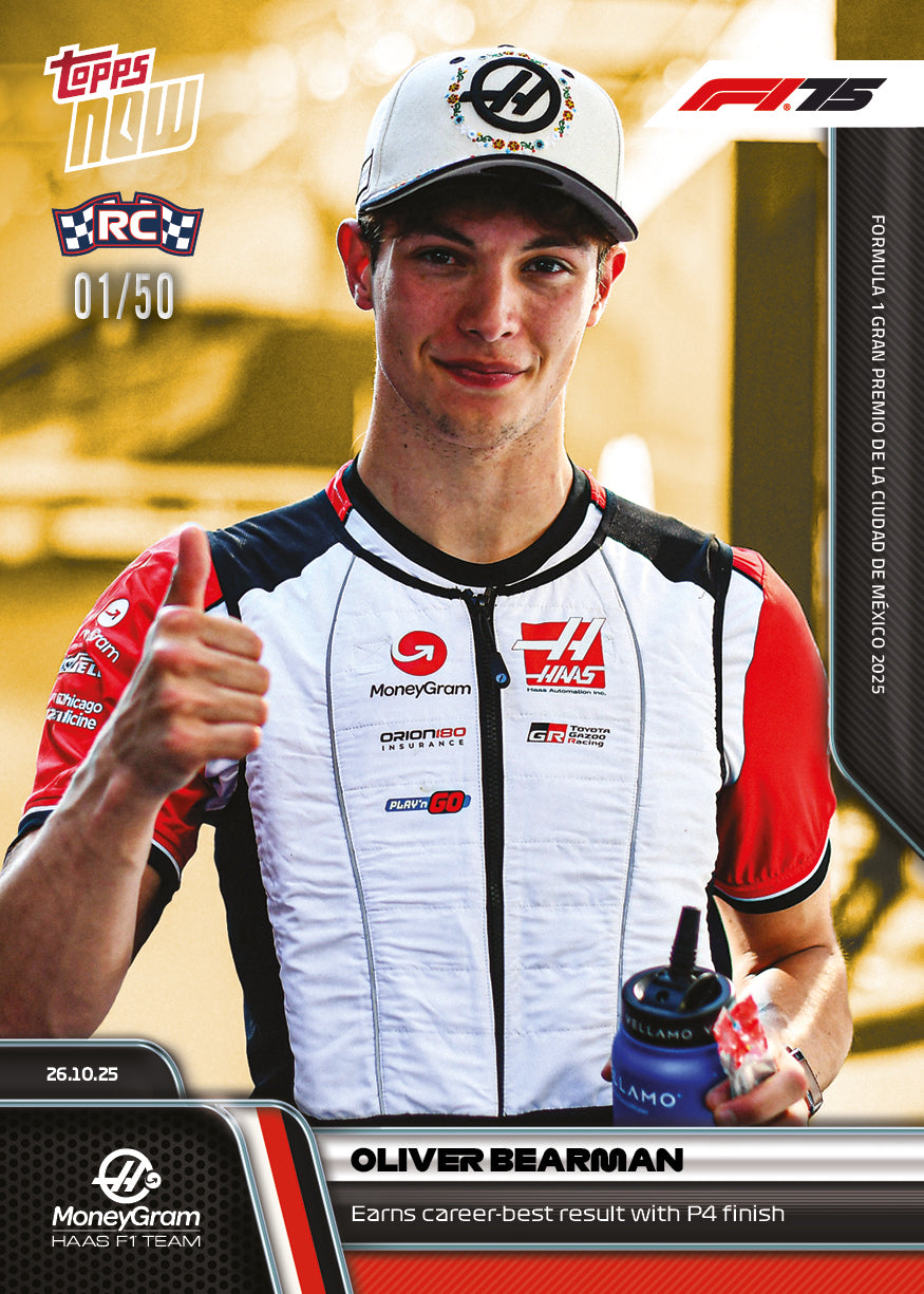 Oliver Bearman - 2025 Formula 1® Topps NOW® - Card 73 - PR: 2305