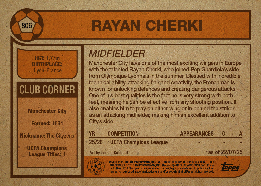 Rayan Cherki - UCC Living Set® - Card 806 - PR: 442