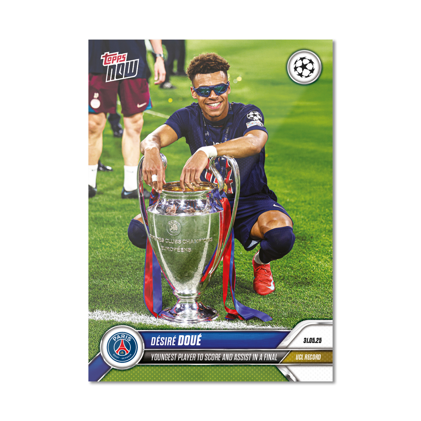 Désiré Doué - 2024-25 UCL Topps NOW® - Card 162 - LOOK FOR AUTO-RELIC - PR: 5843