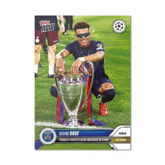 Désiré Doué - 2024-25 UCL Topps NOW® - Card 162 - LOOK FOR AUTO-RELIC - PR: 5843