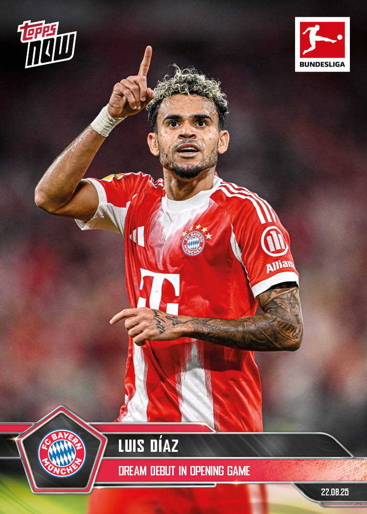 Luis Díaz - 2025-26 Bundesliga Topps NOW® - Card 5 - PR: 333