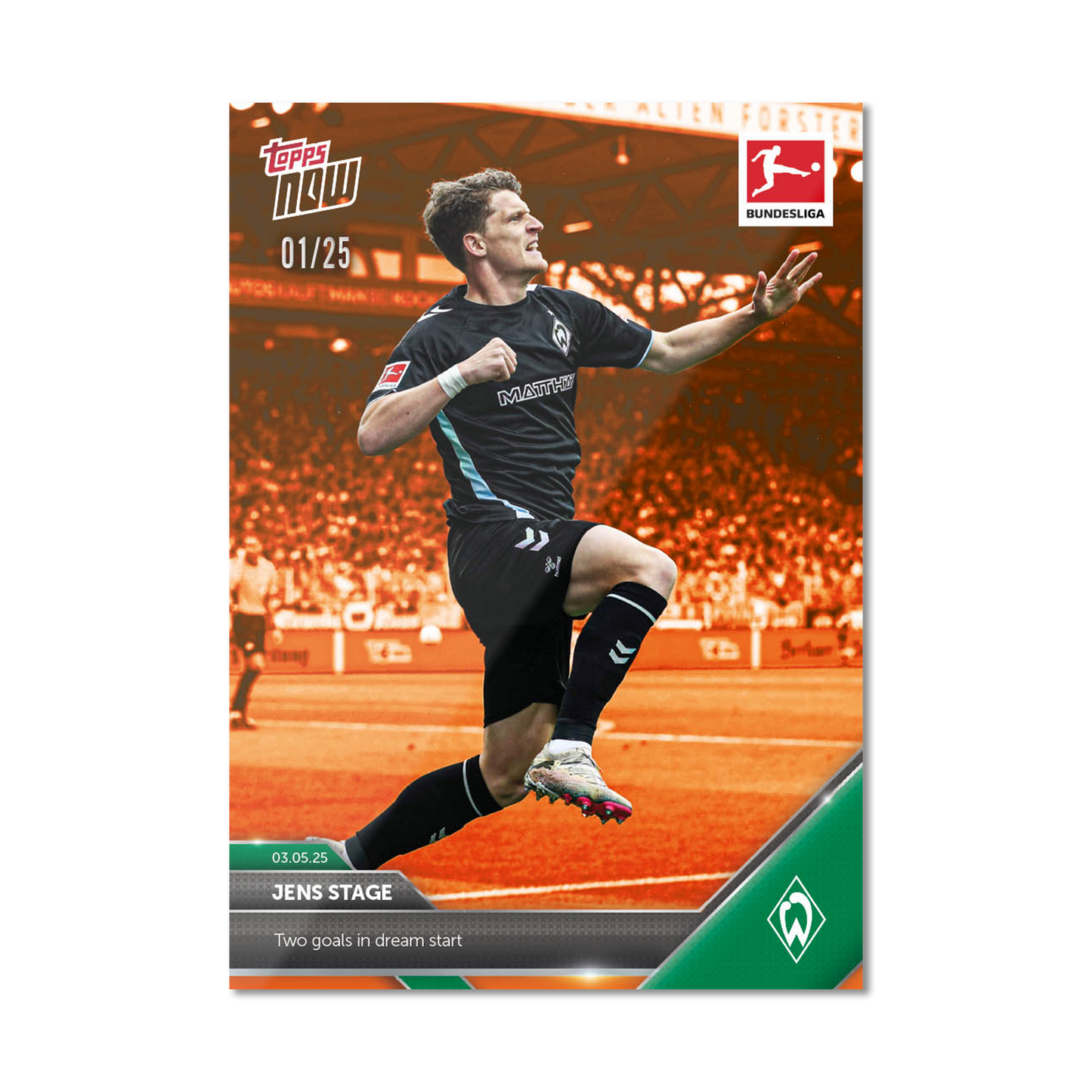 Jens Stage - 2024-25 Bundesliga Topps NOW® - Card 179 - PR: 67