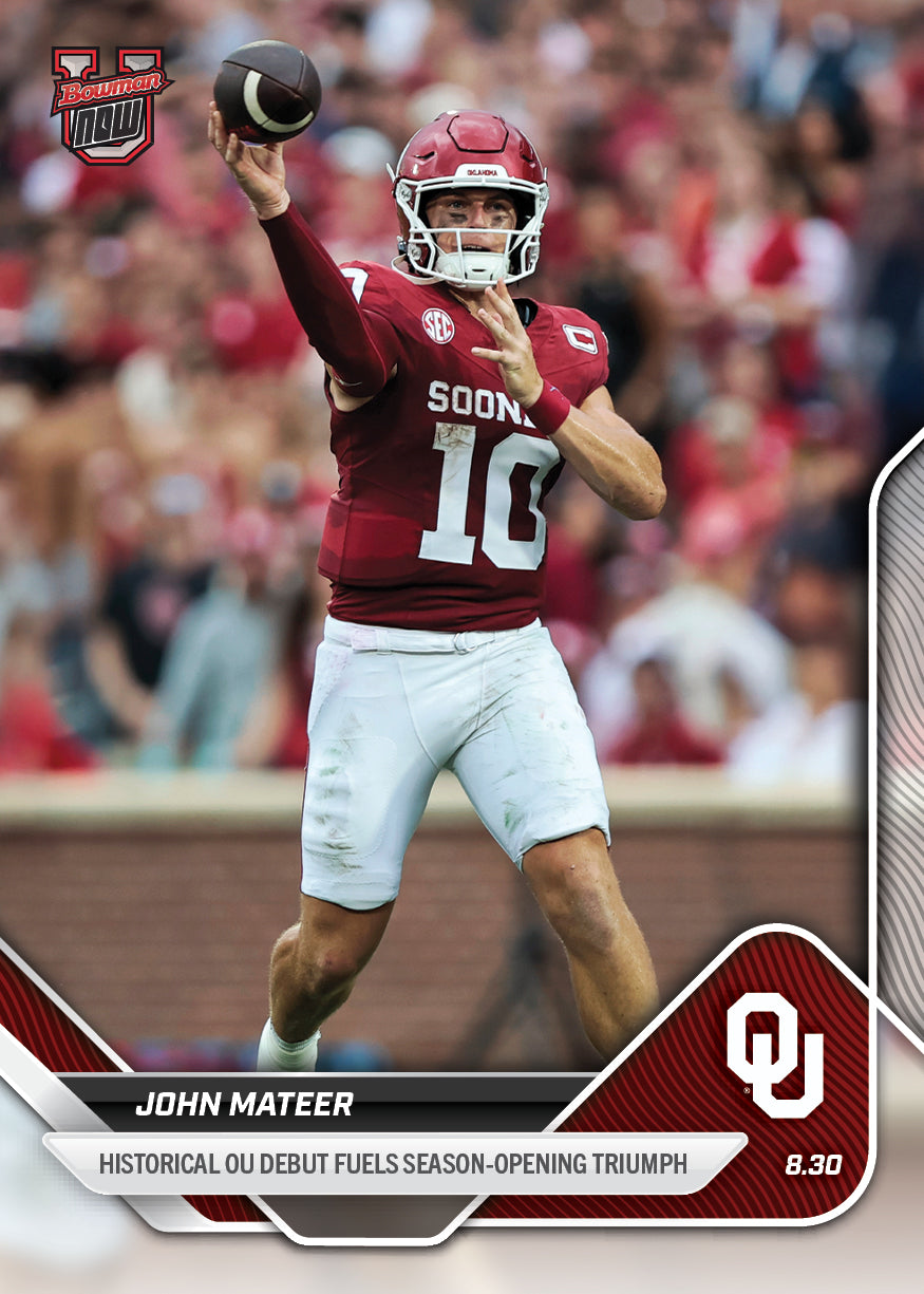 John Mateer - 2025-26 Bowman U NOW® Football - Card 2 - PR: 1662