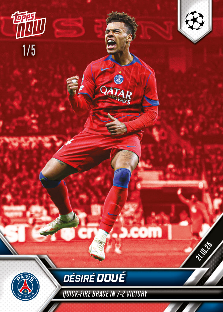 Désiré Doué - 2025-26 UCL Topps NOW® - Card 37 - PR: 446