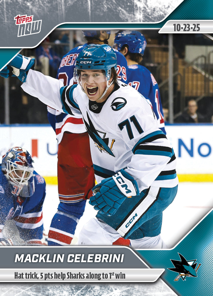Macklin Celebrini - 2025-26 NHL Topps NOW® - Sticker # 17 Pack - PR: 525