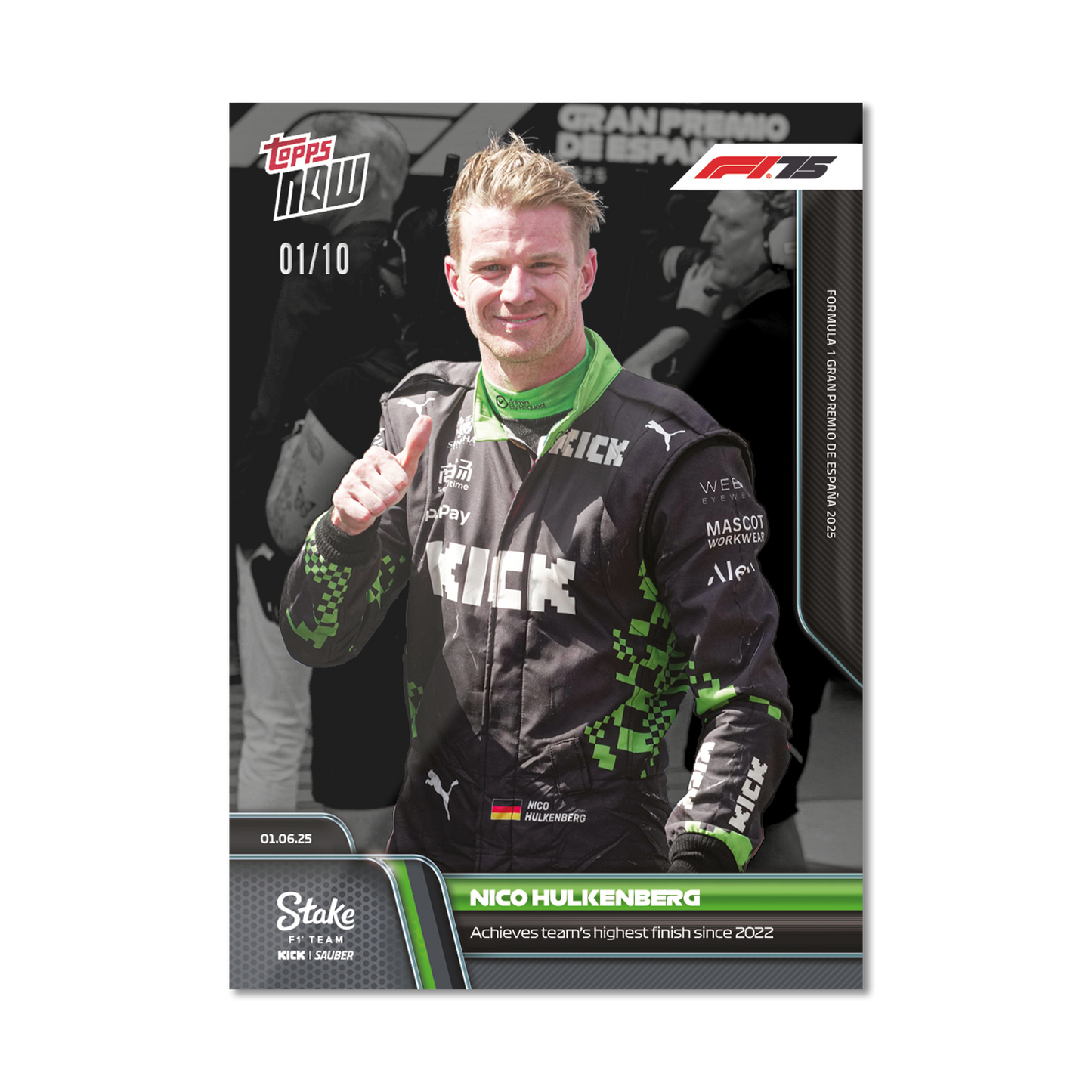 Nico Hulkenberg - 2025 Formula 1® Topps NOW® - Card 42 - PR: 753