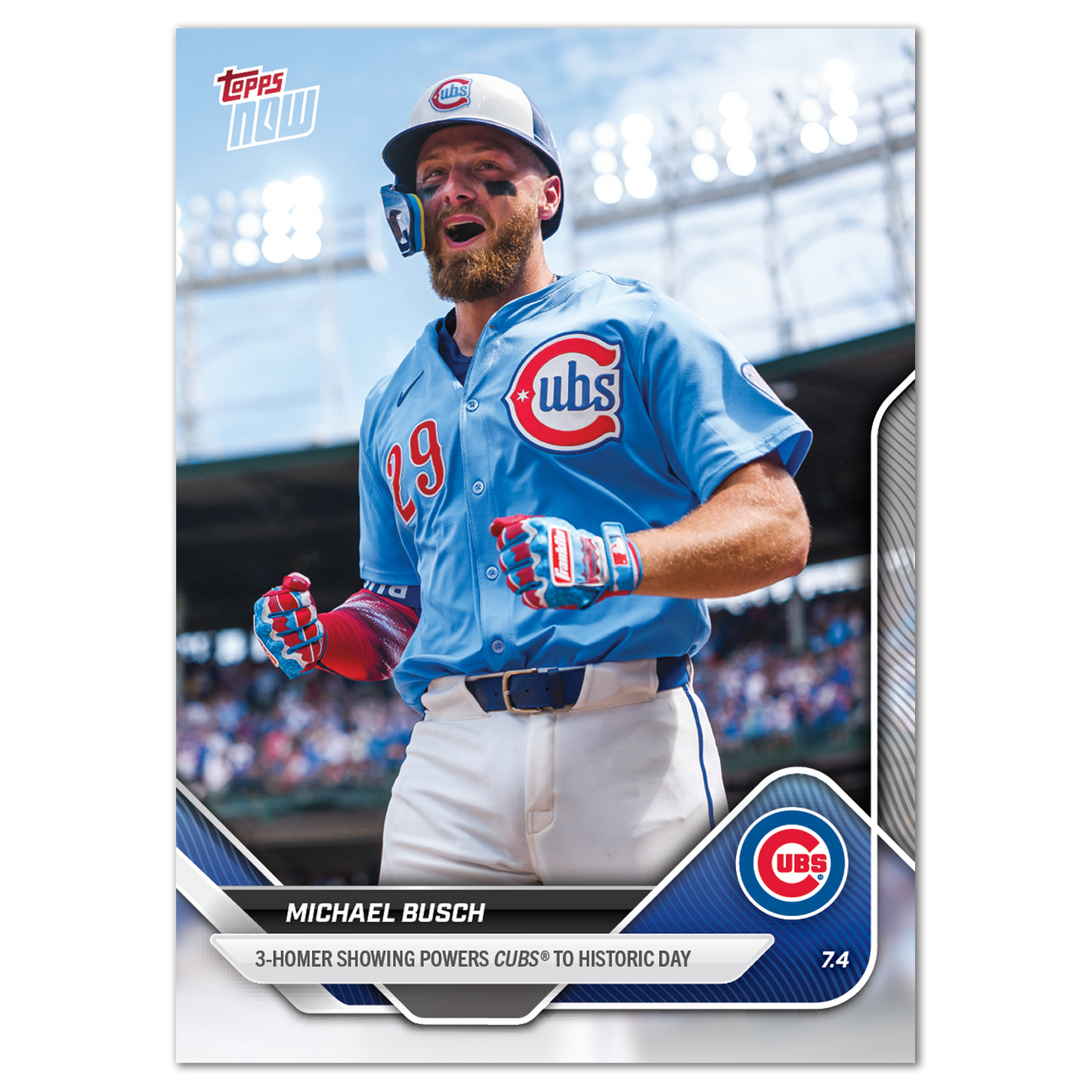 Michael Busch - 2025 MLB Topps NOW® - Card 382 - PR: 1160
