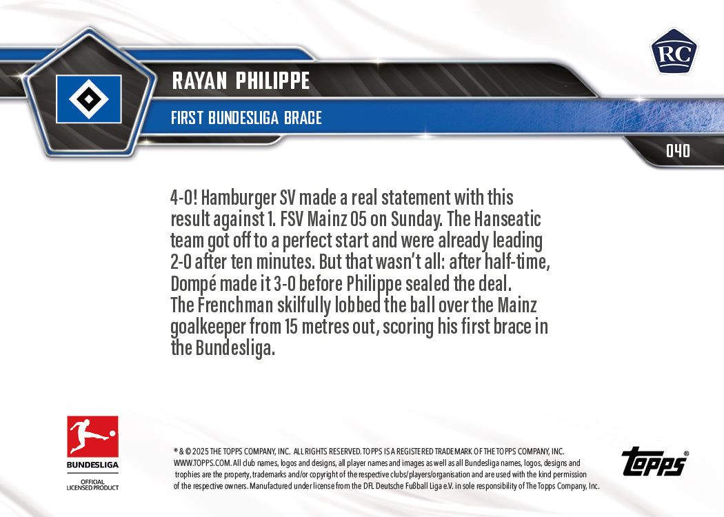 Rayan Philippe - 2025-26 Bundesliga Topps NOW® - Card 40 - PR: 441