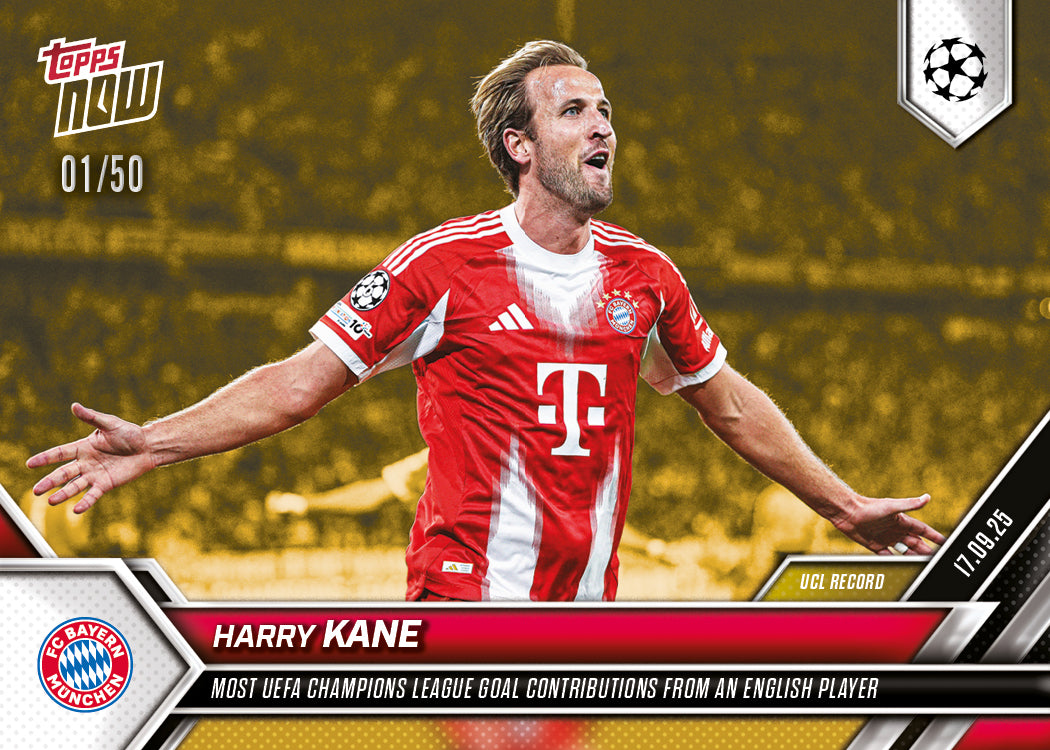 Harry Kane - 2025-26 UCL Topps NOW® - Card 17 - PR: 492