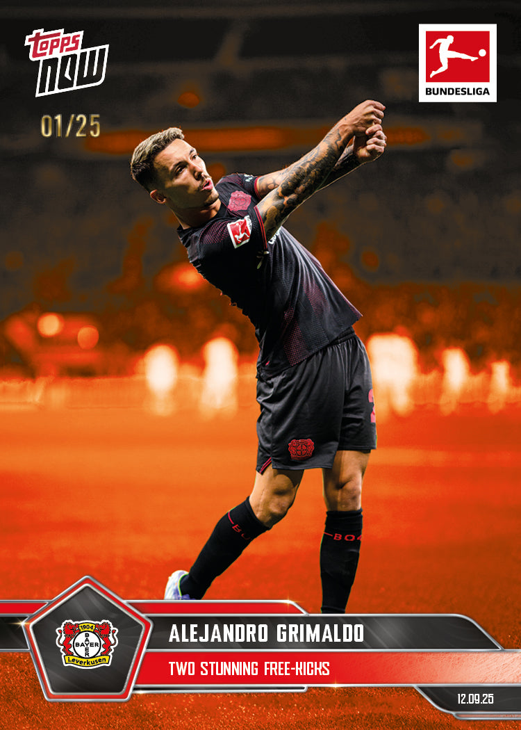 Alejandro Grimaldo - 2025-26 Bundesliga Topps NOW® - Card 17 - PR: 231