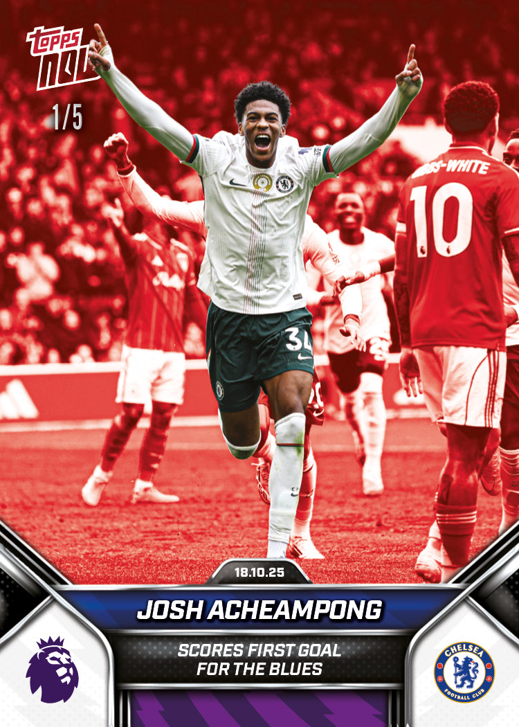 Josh Acheampong - 2025-26 Premier League Topps NOW® - Card 35 - PR: 482