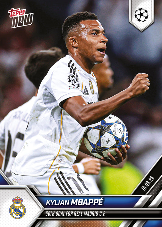 Kylian Mbappé - 2025-26 UCL Topps NOW® Card 8 - PR: 1353