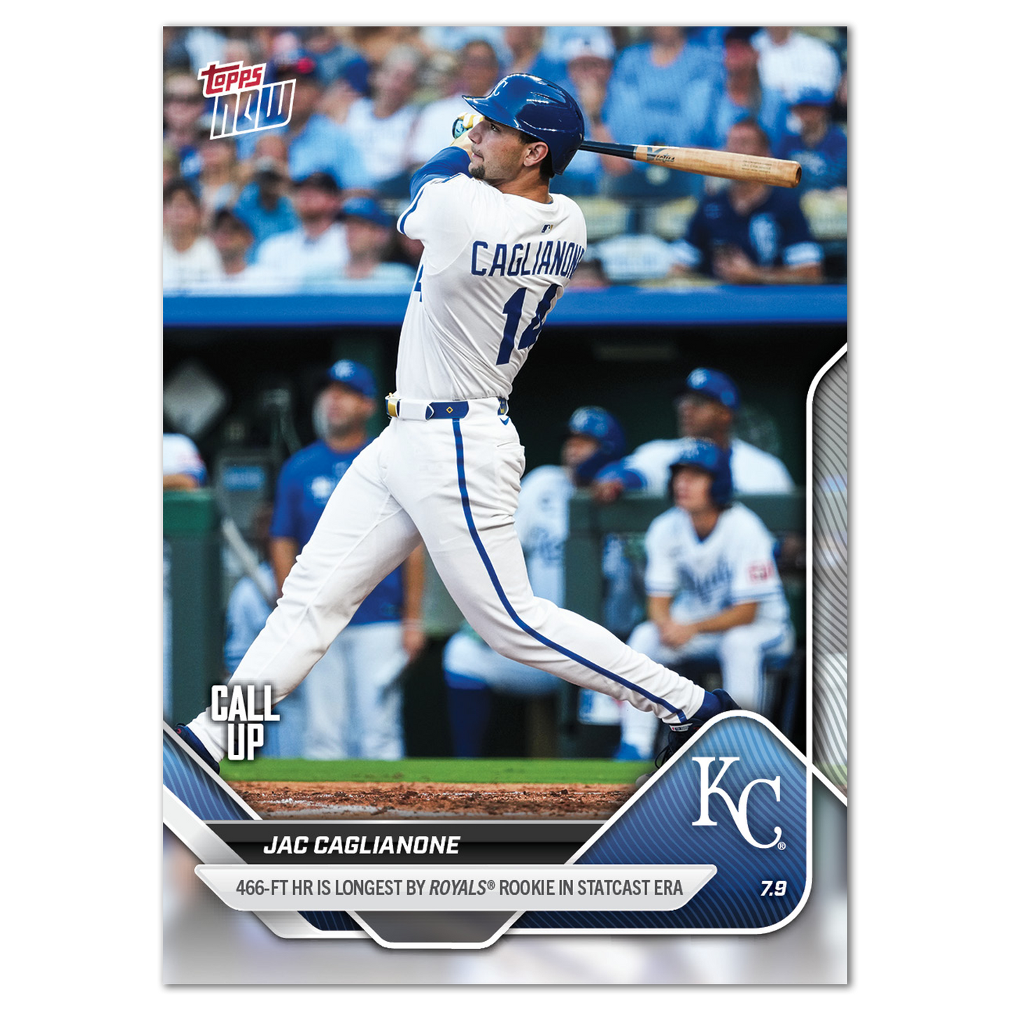 Jac Caglianone - 2025 MLB Topps NOW® - Card 408 - PR: 2605