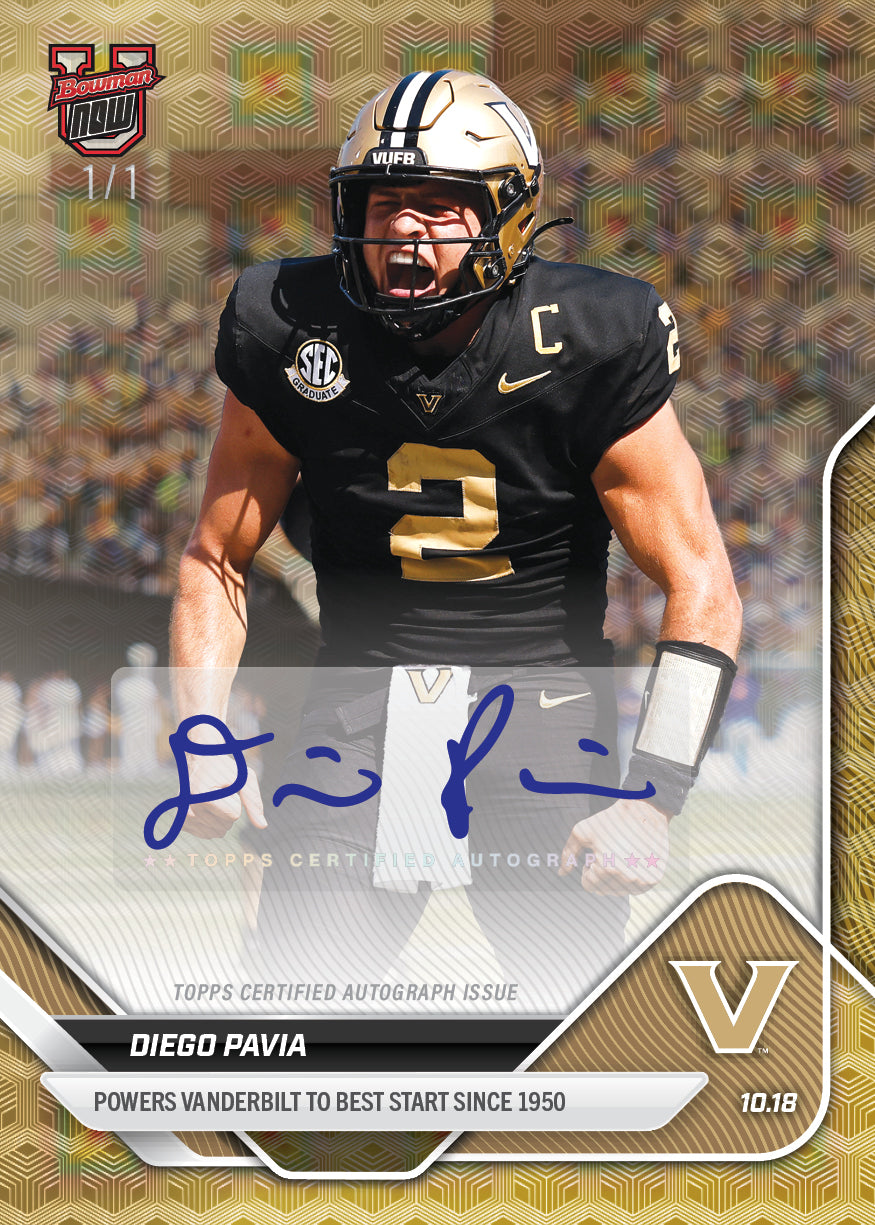 Diego Pavia - 2025-26 Bowman U NOW® Football - Card 31 - PR: 1116
