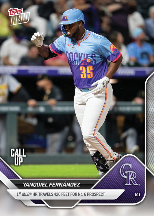 Yanquiel Fernández - 2025 MLB Topps NOW® - Card 500 - PR: 640