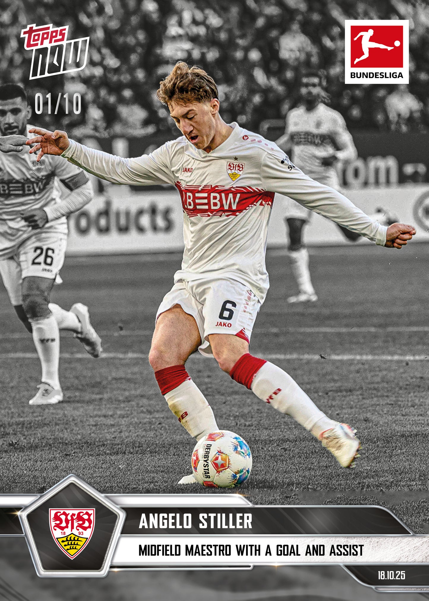 Angelo Stiller - 2025-26 Bundesliga Topps NOW® - Card 45 - PR: 188