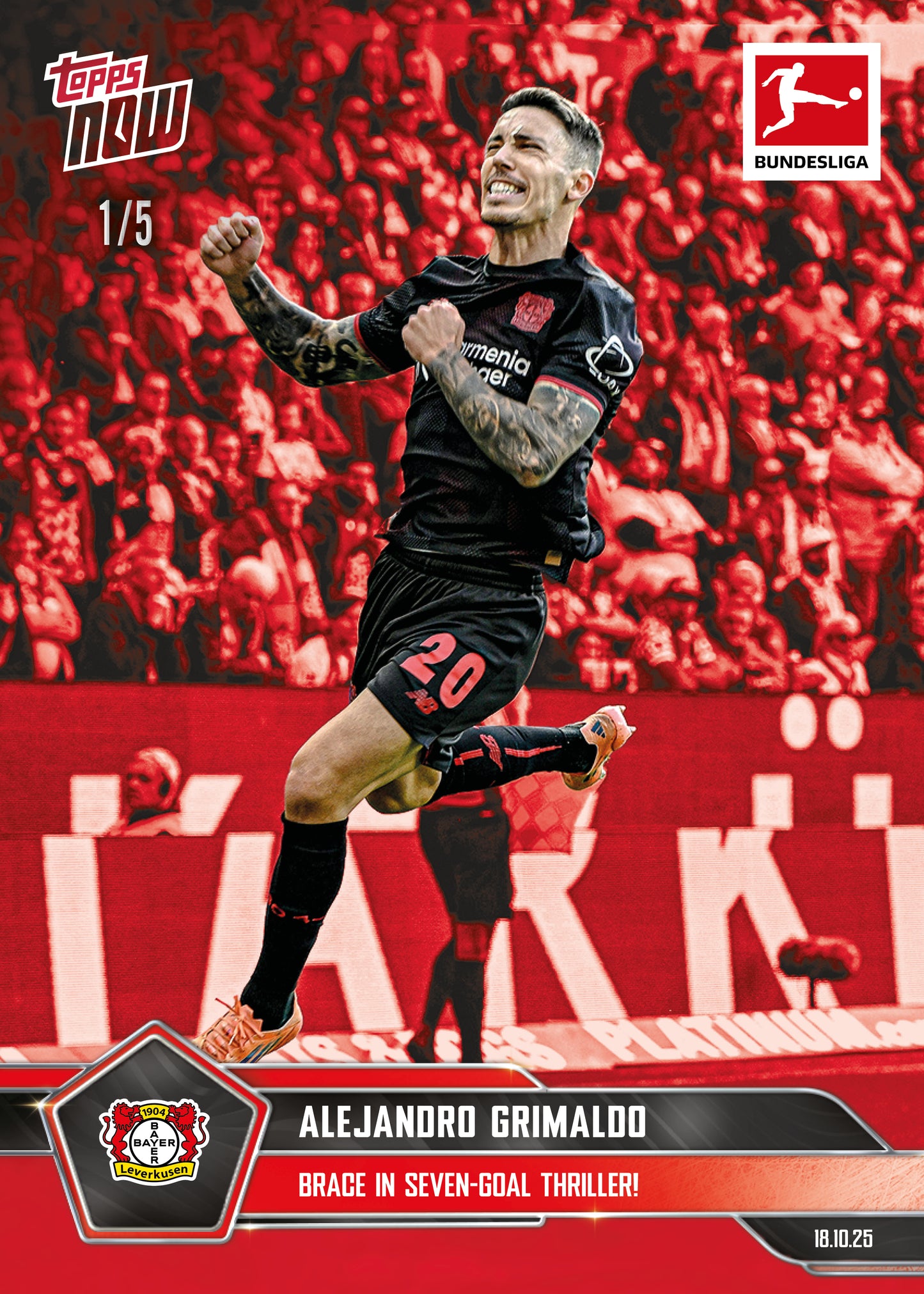 Alejandro Grimaldo - 2025-26 Bundesliga Topps NOW® - Card 42 - PR: 115