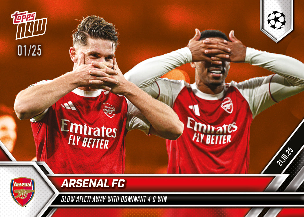 Arsenal FC - 2025-26 UCL Topps NOW® - Card 36 - PR: 1493