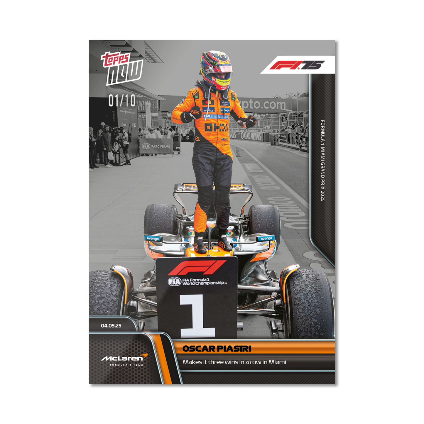 Oscar Piastri - 2025 Formula 1® Topps NOW® - Card 34 - PR: 2260
