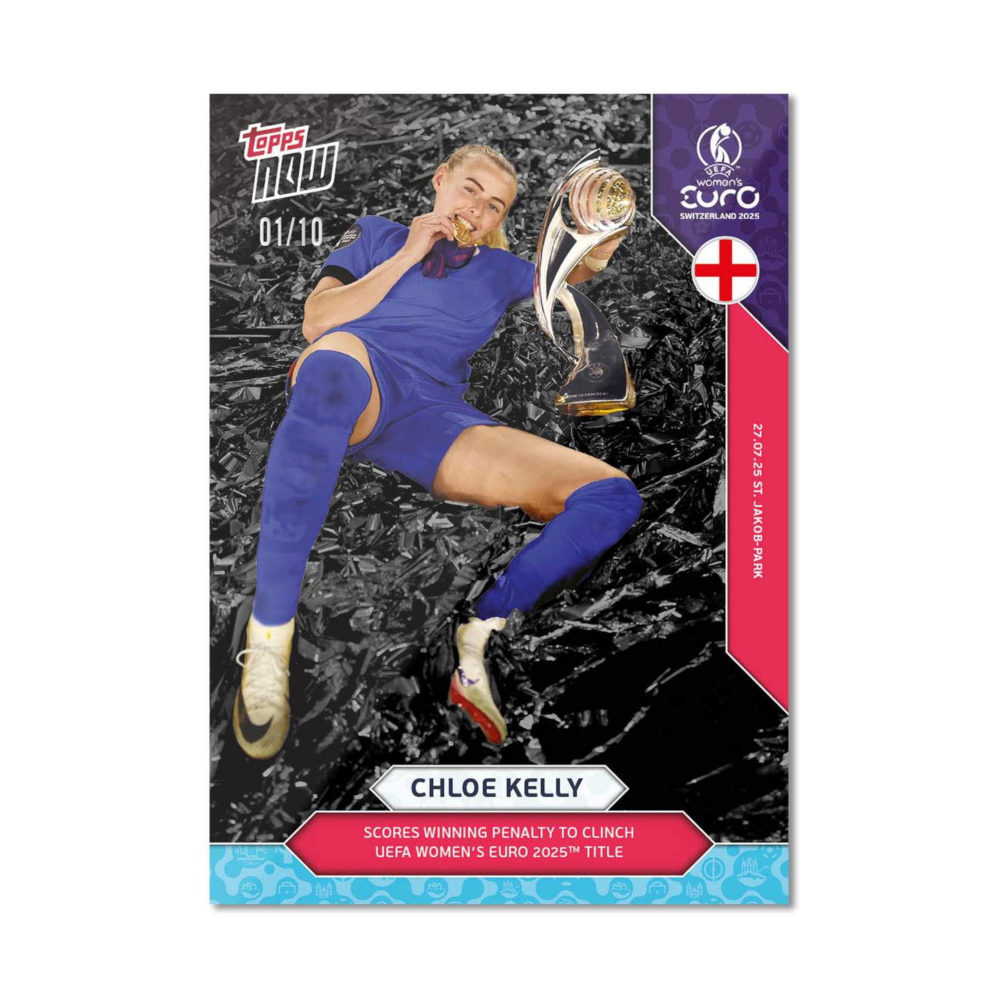 Chloe Kelly - UEFA Women’s EURO 2025™ Topps NOW® - Card 28 - LOOK FOR AUTO-RELICS - PR: 1484