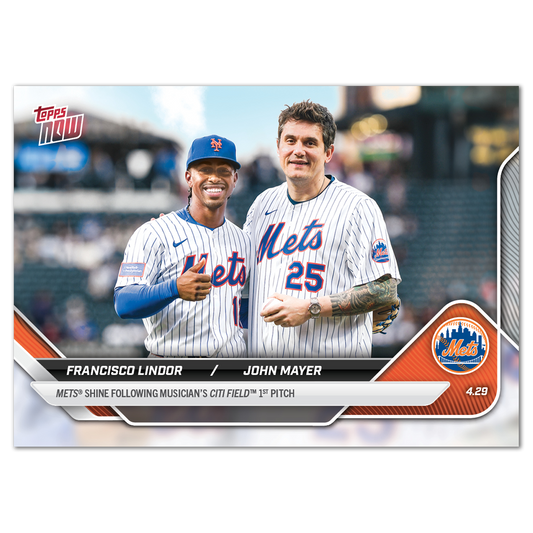 Francisco Lindor/John Mayer - 2025 MLB Topps NOW® - Card FLJM - LOOK FOR DUAL-AUTOS - PR: 14,243