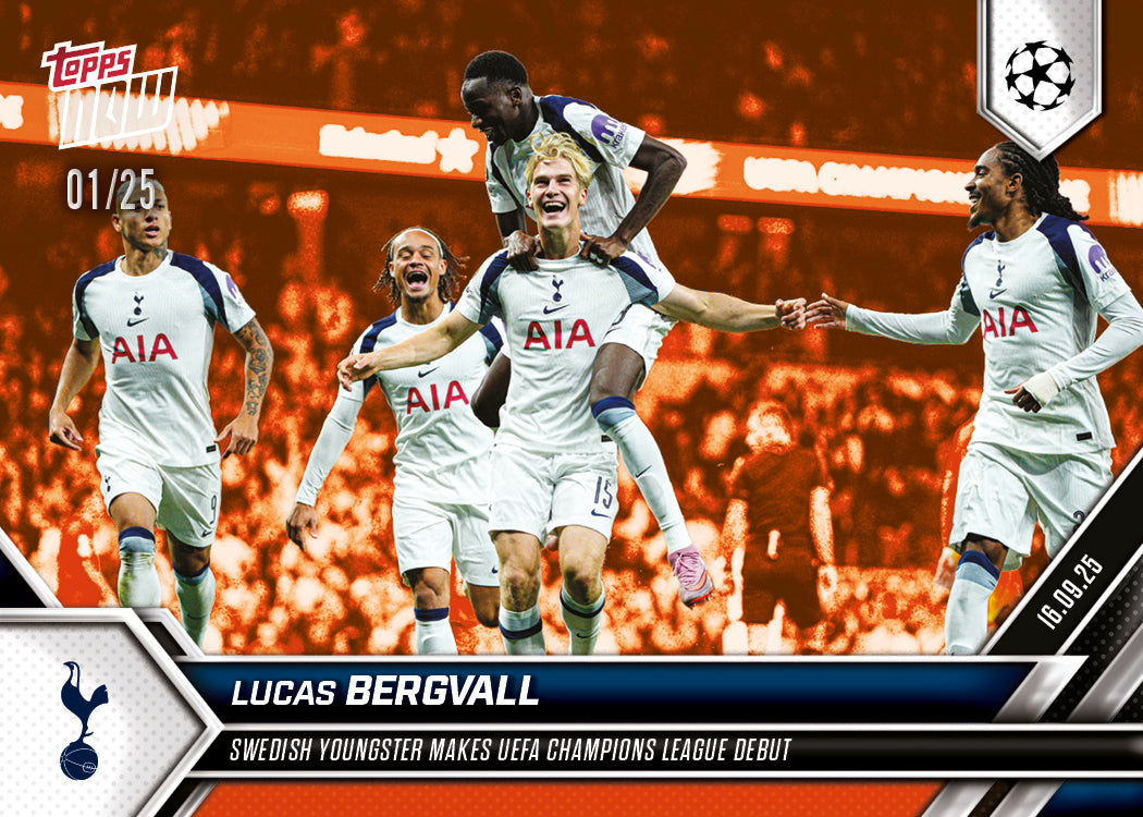 Lucas Bergvall - 2025-26 UCL Topps NOW® Card 11 - PR: 528