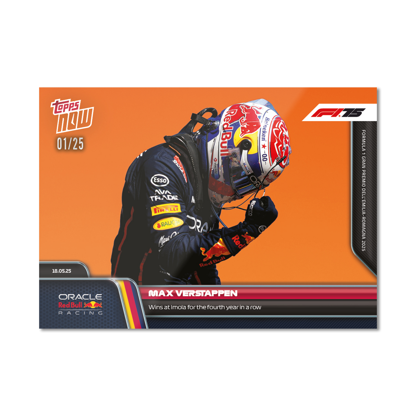 Max Verstappen - 2025 Formula 1® Topps NOW® - Card 37 - PR: 2389