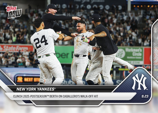 New York Yankees - 2025 MLB Topps NOW® - Card 752 - PR: 1100